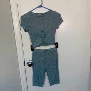 Gray two piece fashion nova set